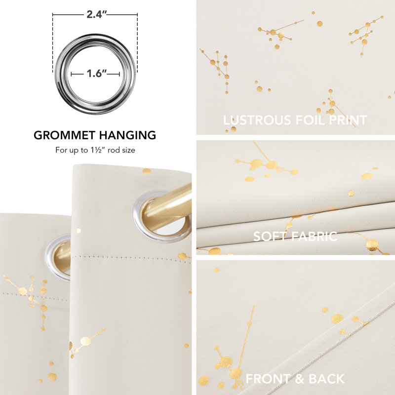 Makvala Room Darkening Curtain Pair, 52" W x 84" L, Beige