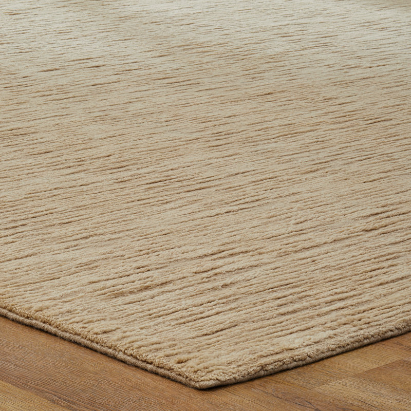 Serenity Sandy Dune Wool Hand Loomed Area Rug, Tan, Rectangle 3'6" x 5'6"