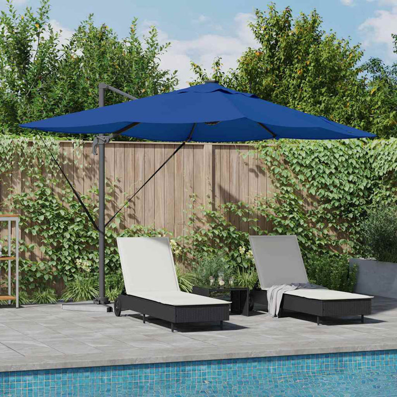 Cantilever Parasol with Pulley Lift, 265cm H x 251cm W x 251cm D, Blue