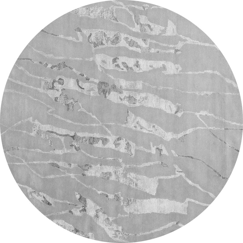 Tapis gris / gris clair tissé à la machine Dobrowolski, Rond 5 pi