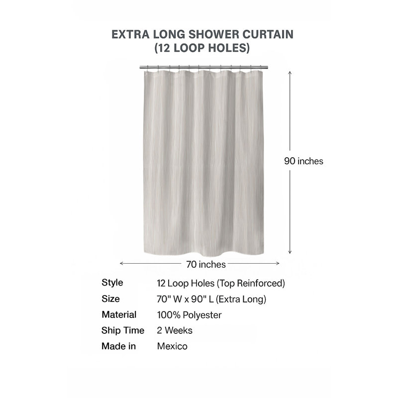 Rideau de douche léger Tess, Taupe Striped 5