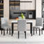 Ensemble de table de salle à manger 5 pièces pour 4 personnes, ensemble de table de salle à manger moderne et 4 chaises, table de salle à manger en marbre avec 4 chaises rembourrées