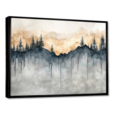 Art mural forêt douce, toile de forêt brumeuse, art mural forêt douce