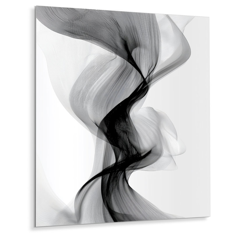 Galaxy majestueux, encre liquide noire et grise - décoration murale abstraite à l'encre liquide, impression métallique moderne