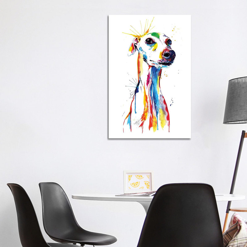Whippet Good by Weekday Best - Painting on Canvas, 101.6 cm H x 66.04 cm W x 1.91 cm D, Wrapped Canvas