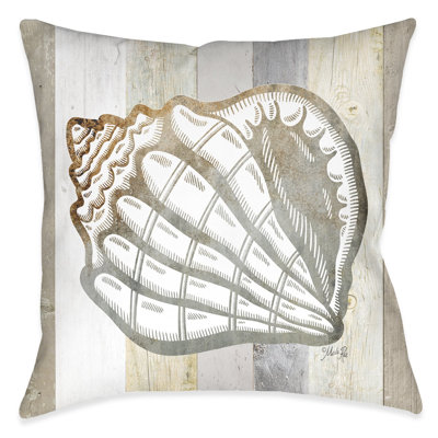 Ocean Vibes Natural Shell Indoor Decorative Pillow