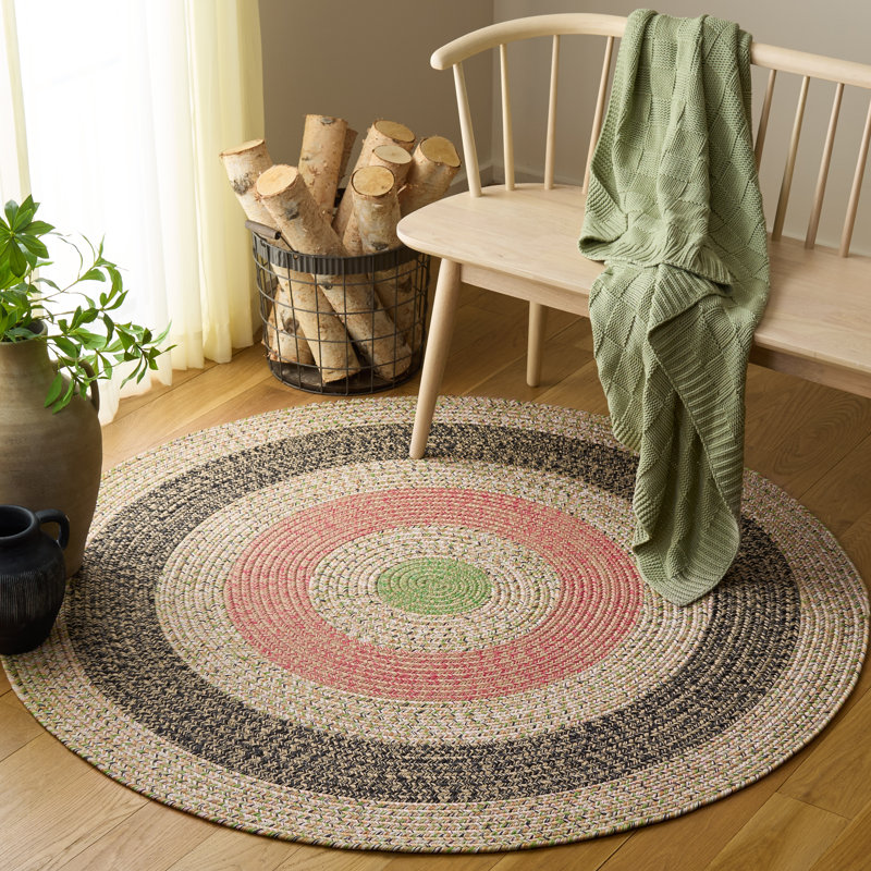 Tapis d'intérieur / extérieur lavable à la machine performance à chevrons Whiddon, Rond 5 pi