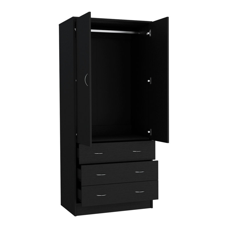 Armoire Ramey, chambre à coucher, Noir