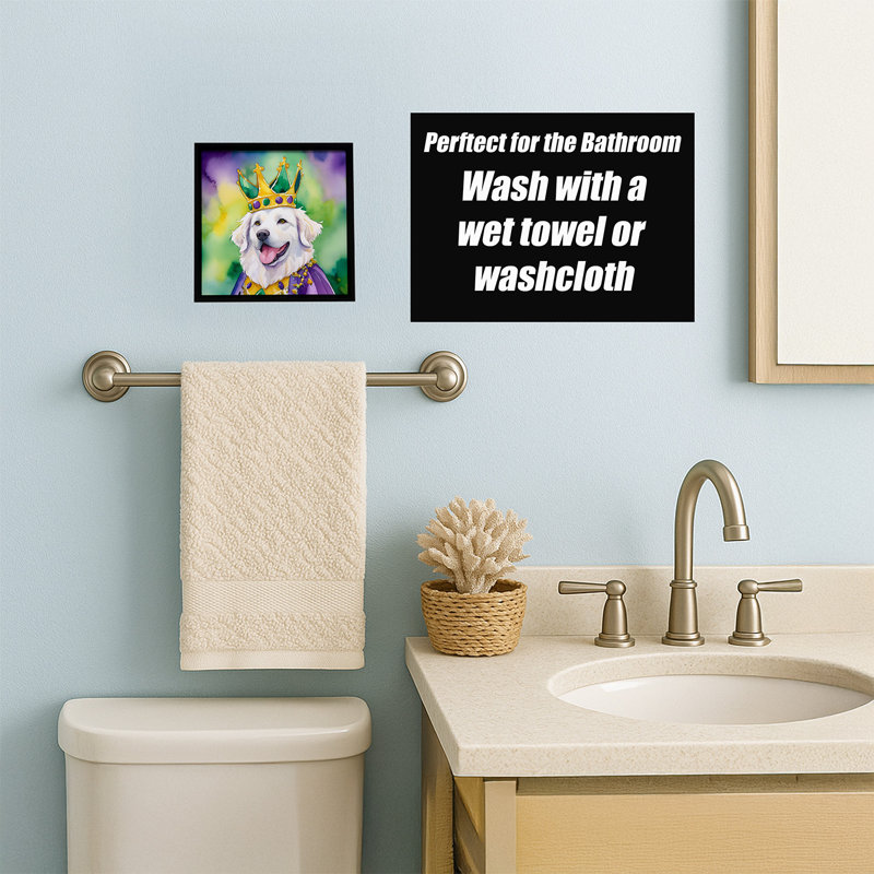 Kuvasz King of Mardi Gras Framed Metal Print