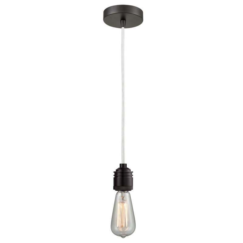 Cecil 1 - Light Single Pendant, Oil Rubbed Bronze/White