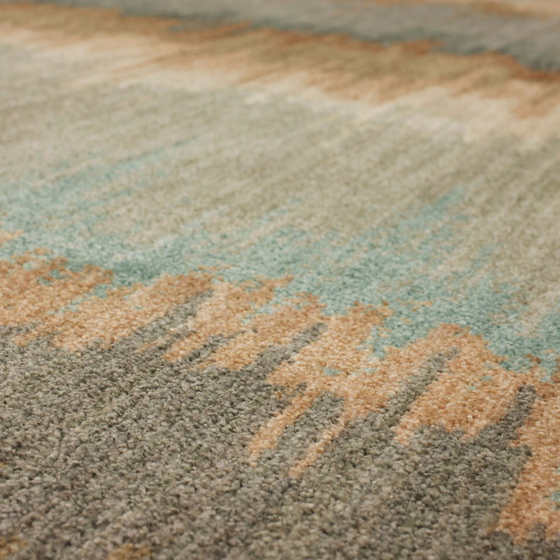 Euphoria Abyss Blue and Brown Abstract Area Rug