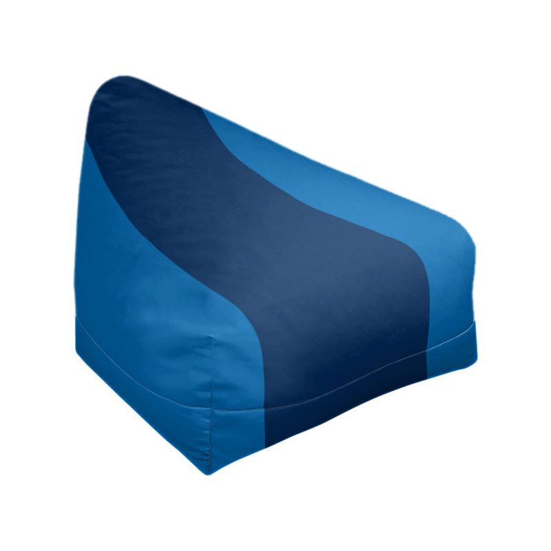 Bean Bag Chair & Lounger, 27" x 27" x 30", Blue/Navy/Blue