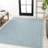 Chevron Modern Concentric Squares Aqua/Light Gray Indoor/Outdoor Rug-69805177