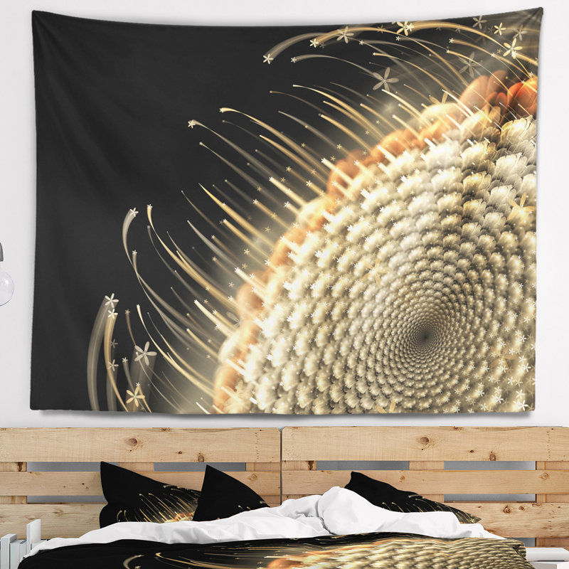 Tapisserie motif floral fractal, H 32 po x l 39 po
