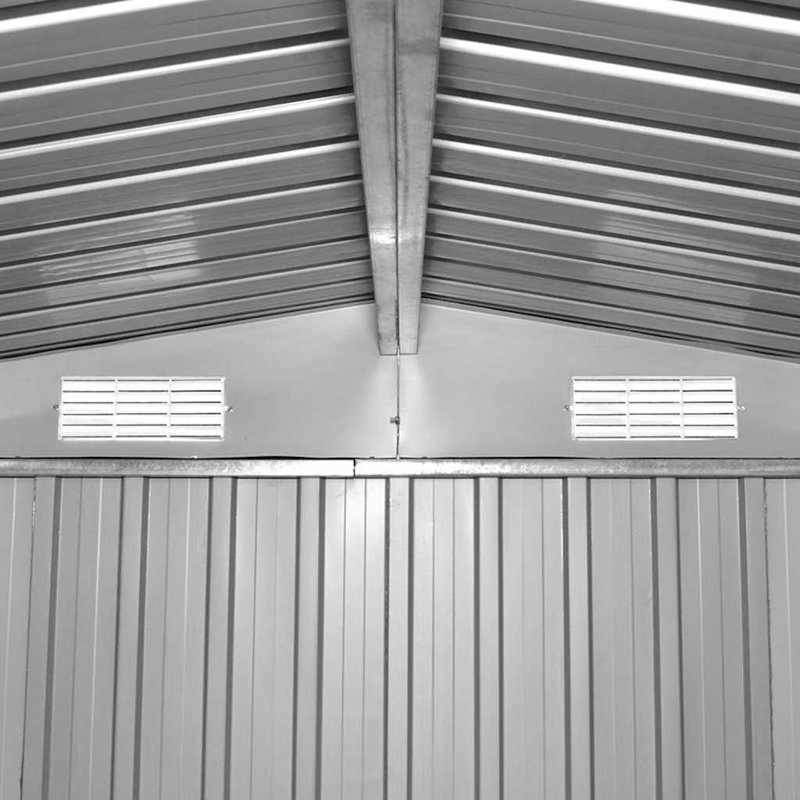 Remise de rangement traditionnelle en acier l 8,43 pi. X P 9,78 pi., Brun