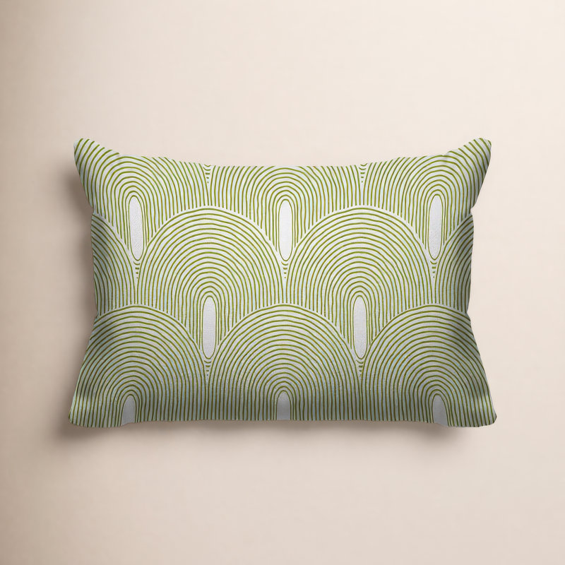 Coussin intérieur / extérieur Limpo Minimalist Mid-Century, Chartreuse, 14 po x 20 po, Rectangulaire