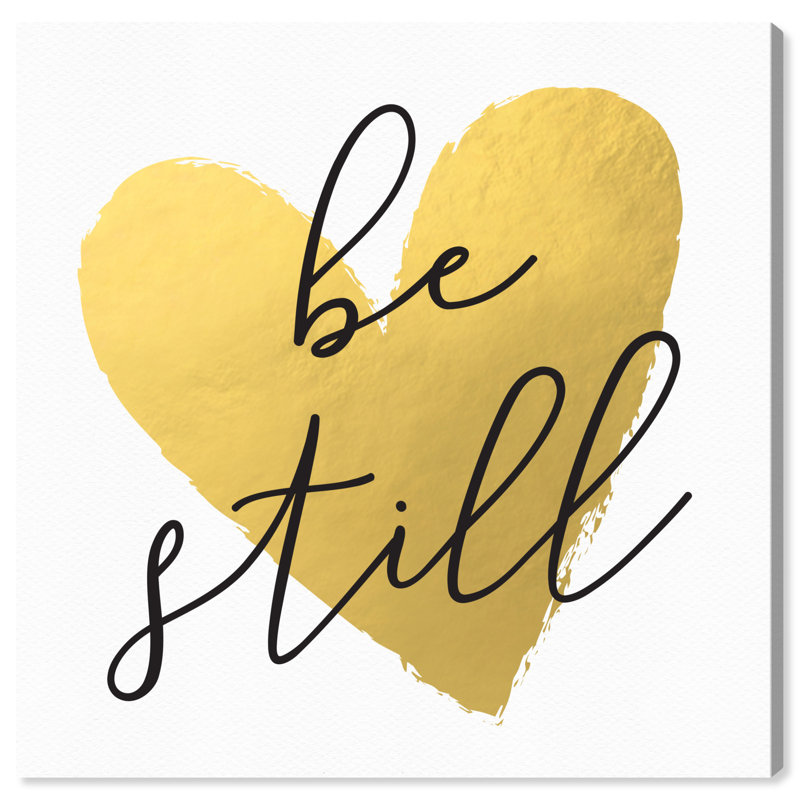 «Be Still», reproduction d'art textuel sur toile tendue, H 30 po x l 30 po x P 1,5 po