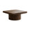 Table basse carrée de 34,6 po pour le salon, plateau en placage de bois moderne avec motif de parquet et base cylindrique, plateau de table épaissi, assemblage facile