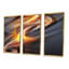 «Yellow Grey Light Art», ensemble de 3 toiles abstraites encadrées sur toile-2099378041-2099378042