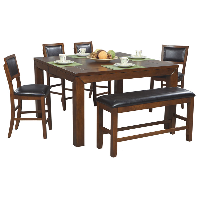 60 " Extendable Square with Solid Wood Base Dining Table