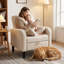 Chaise d'appoint rembourrée en tissu 29,25 po de largeur avec rangement-1228315992