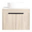 Meuble-lavabo mural en chêne blanc. 24 po avec cuve en céramique. Porte silencieuse à fermeture en douceur et grand évier de rangement. Chêne à fermeture sans effort