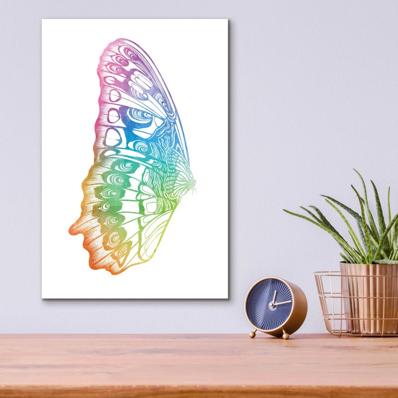 «Butterfly Wing Watercolor» par Rachel Caldwell, art mural en verre acrylique, H 16 po x l 12 po x P 0,13 po