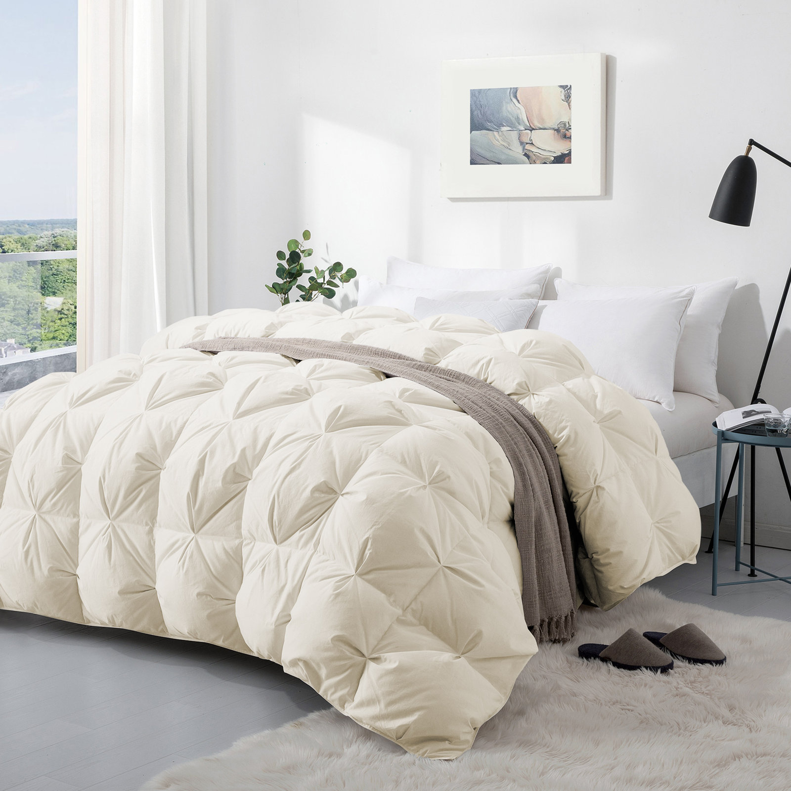 Organic Cotton Comforter Set, White, California King