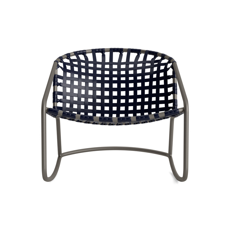Kantan Outdoor Lounge Chair, Mica/Marine Vinyl Lace