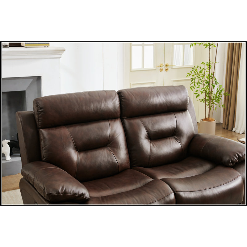 Canapé inclinable en cuir véritable avec deux sièges, combinant style, confort et durabilité pour une vie moderne.