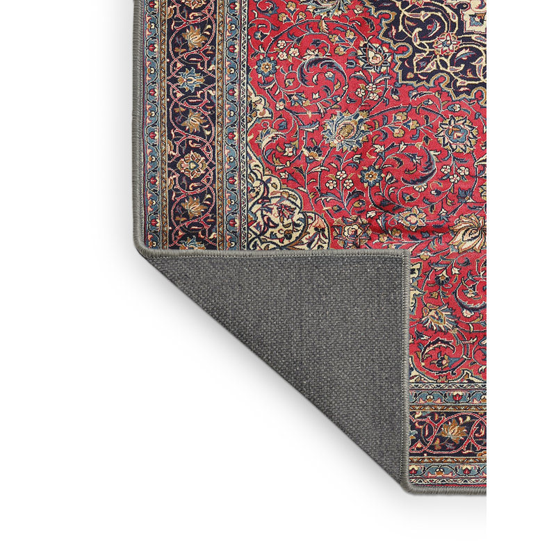 Tapis traditionnel rouge / bleu / crème Gap, Rectangle 2 pi x 5 pi