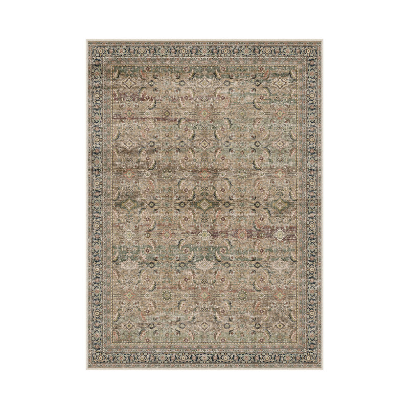 Kitty Machine Washable Taupe/Black Area Rug with Non-Slip Backing, Rectangle 2' x 3'
