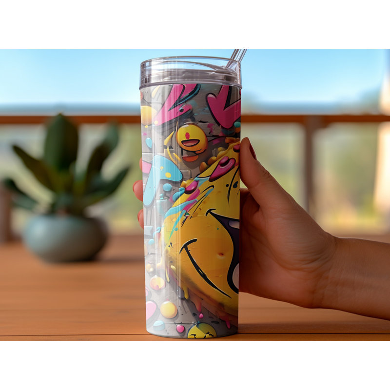 Choose Handmade Tumblers 591ml Vacuum Insulated Stainless Steel (18/8) Travel Tumbler with Straw