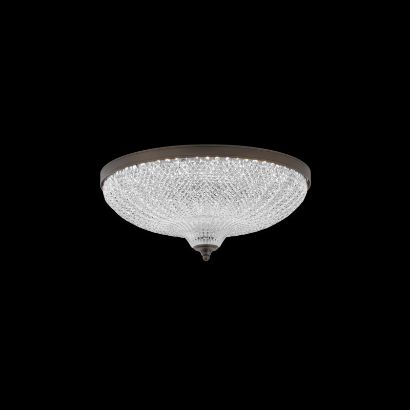 Roma 1 Light Flush Mount, Antique Nickel, 6.9" H x 16.3" W x 16.3" D
