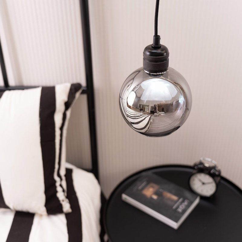 13cm H Glass Round Pendant Shade, Grey