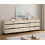 Ensemble 3 pièces de commode et table de chevet, commode 94,5 pouces avec 9 tiroirs, 2 table de chevet avec tiroir et armoire pour chambre à coucher, ensemble de mobilier de chambre à coucher-1052762850