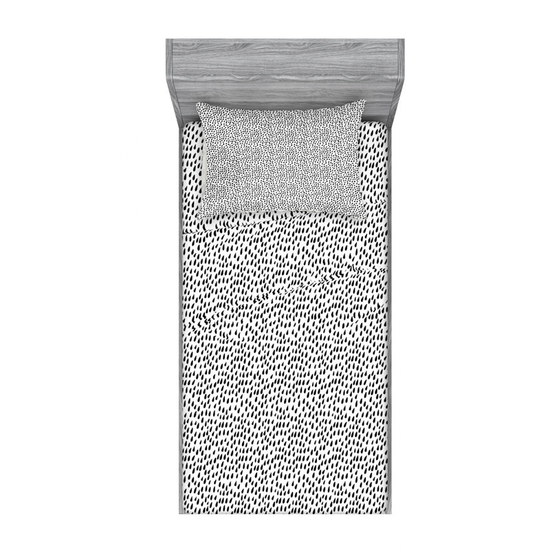 Microfiber Geometric Sheet Set, Twin Sheet Set with Fitted Sheet
