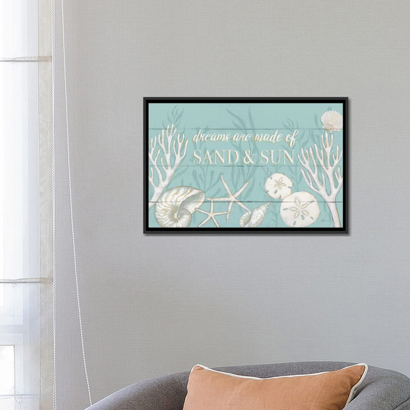 «Tranquil Morning I», art textuel sur toile, H 18 po x l 26 po x P 1,5 po, Toile avec cadre noir, Pas de tapis