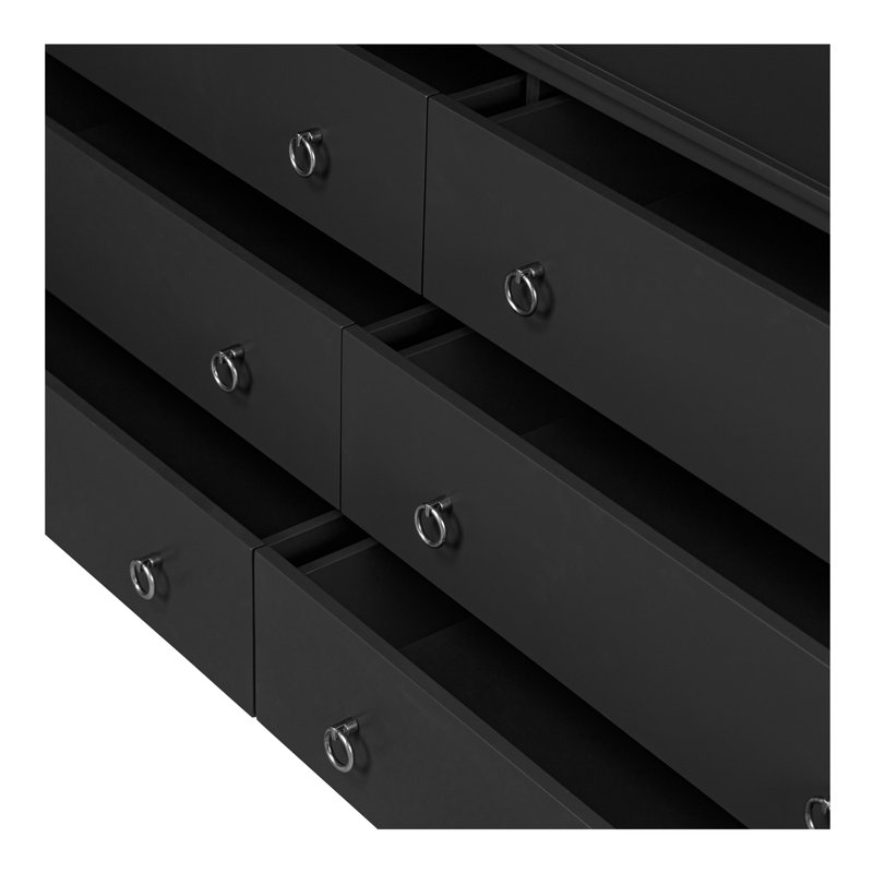 Satie 6 DRAWER DRESSER, Black
