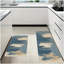 Tapis de cuisine coup de pinceau abstrait bleu et or, paquet de 2 tapis pour la décoration intérieure, tapis pour la cuisine et le salon