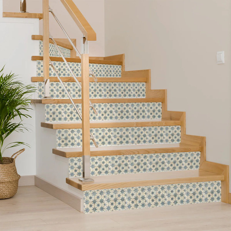 Carrelage mosaïque floral en vinyle 7 po x 7 po (ensemble de 24), Vert
