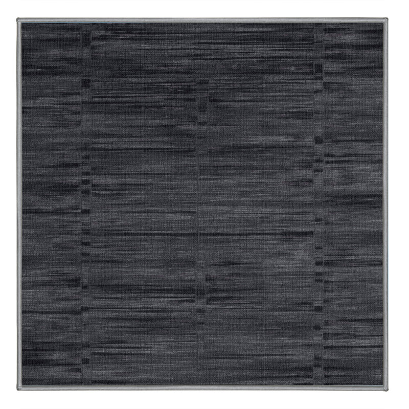 Tapis abstrait gris lavable à la machine, Carré 7 pi