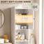 Armoire de rangement de 67 po de hauteur avec panier à linge inclinable, blanc