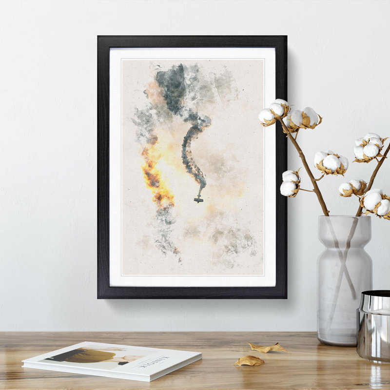 Aerobatics in the Clouds - Framed Print, 45cm H x 33cm W x 2cm D, Black Framed