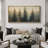 Green Pine Tree Artwork, Paint Strokes Effect Wall Pictures, Giclee Canvas Digital Print Extra Large Framed Wall Art-111653637-111653635