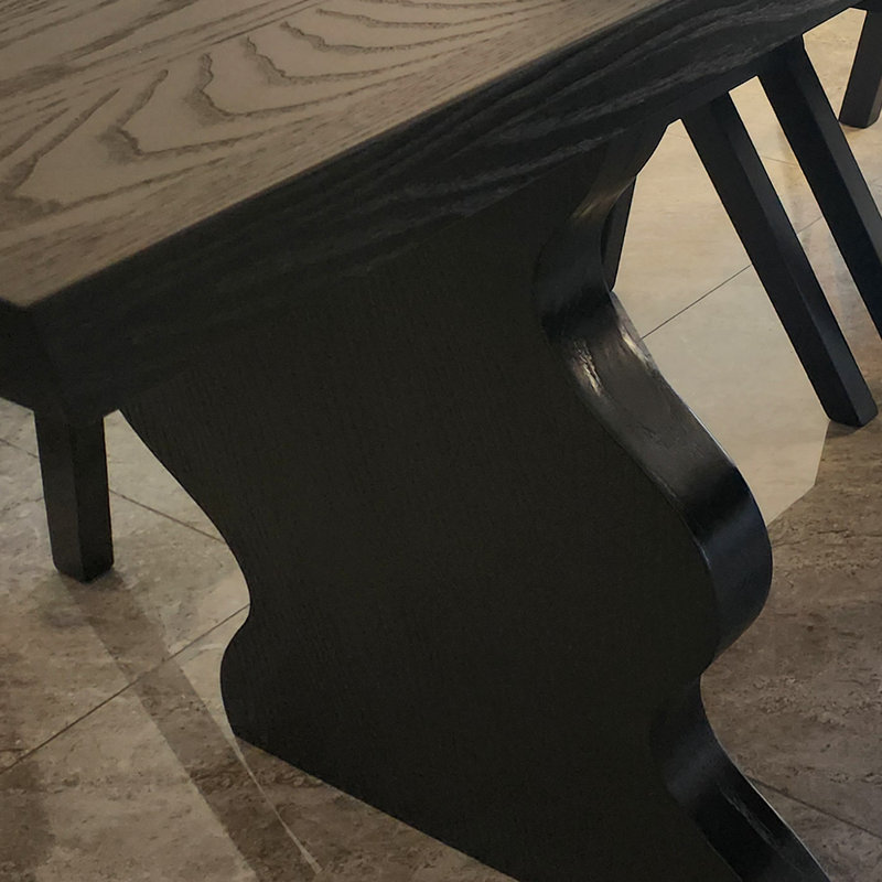 Ensemble de salle à manger Black Wood, H 29,9 po x L 63 po x l 30,7 po