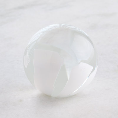 Glass Flakes Orb Paperweight