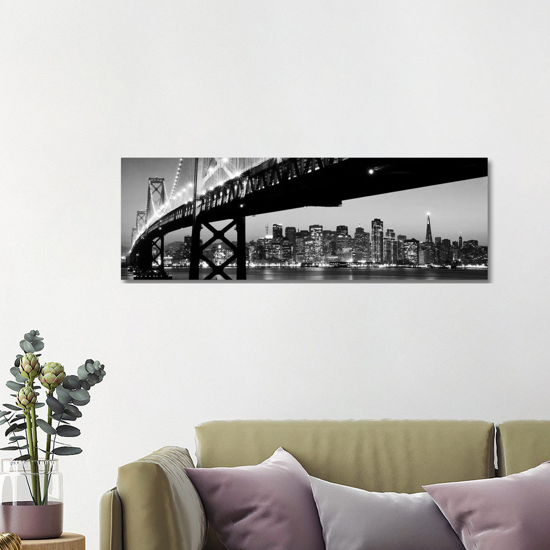 San Francisco Skyline Cityscape - Wrapped Canvas Panoramic Print