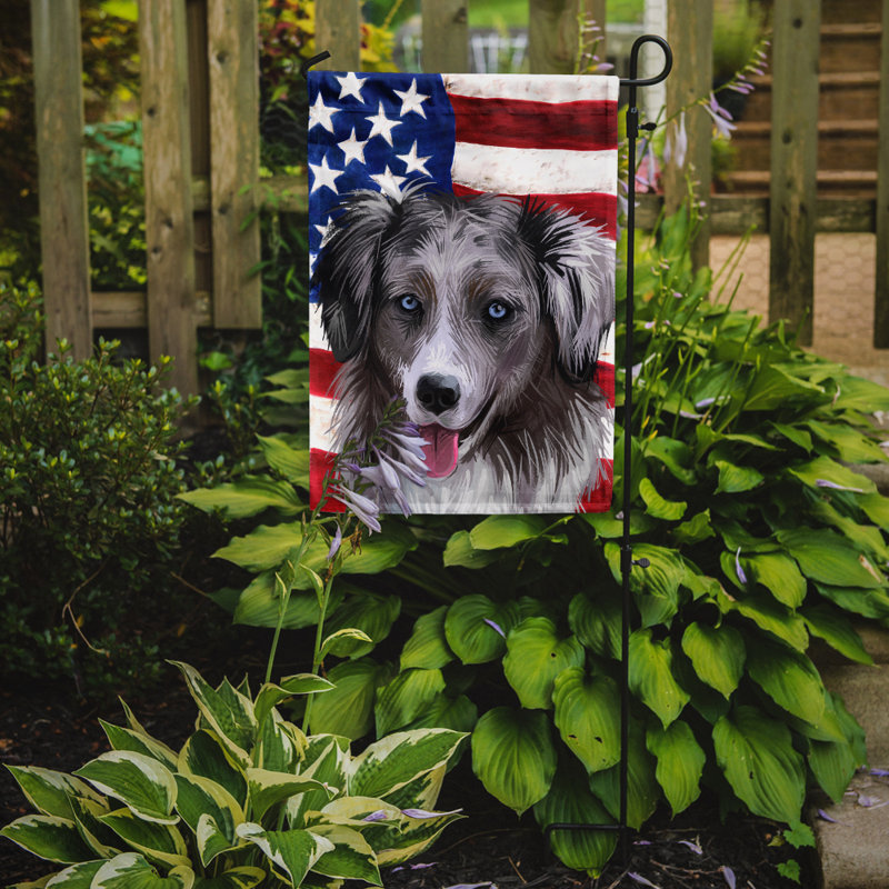Polyester à 2 côtés 15 x 11 po drapeau de jardin, Berger américain miniature
