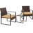 3 Piece Outdoor Patio Convensation Set, All-Weather Rattan Balcony Furniture Set-1263519247-1263519232
